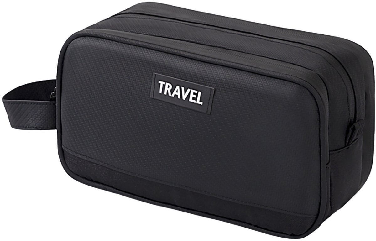 Rainbecom - Toilettassen - Drievoudige Grote Capaciteit Toilettas - Zwart - 30x14.5x17.5 cm - Travel Organizer - Make up tas - Reis toilettas - Opbergtas - Draagbare Lichtgewicht Waterafstotend - Travel Make Up Organizer - Reizen Vakantie - Toiletzak