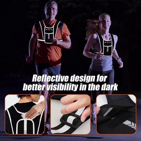 Runlight Loopvest voor Dames en Heren, Verstelbare Borstbanden, Drinkvest Hardlopen met 1500ml Waterfles (Lichtgrijs, Één Maat
