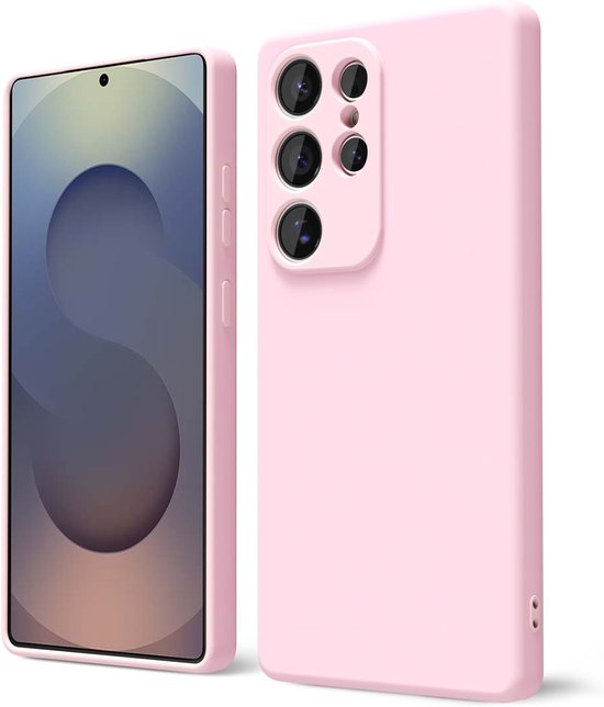 BixB hoesje geschikt voor Samsung Galaxy S25 Ultra hoesje zacht siliconen backcover - Licht Roze