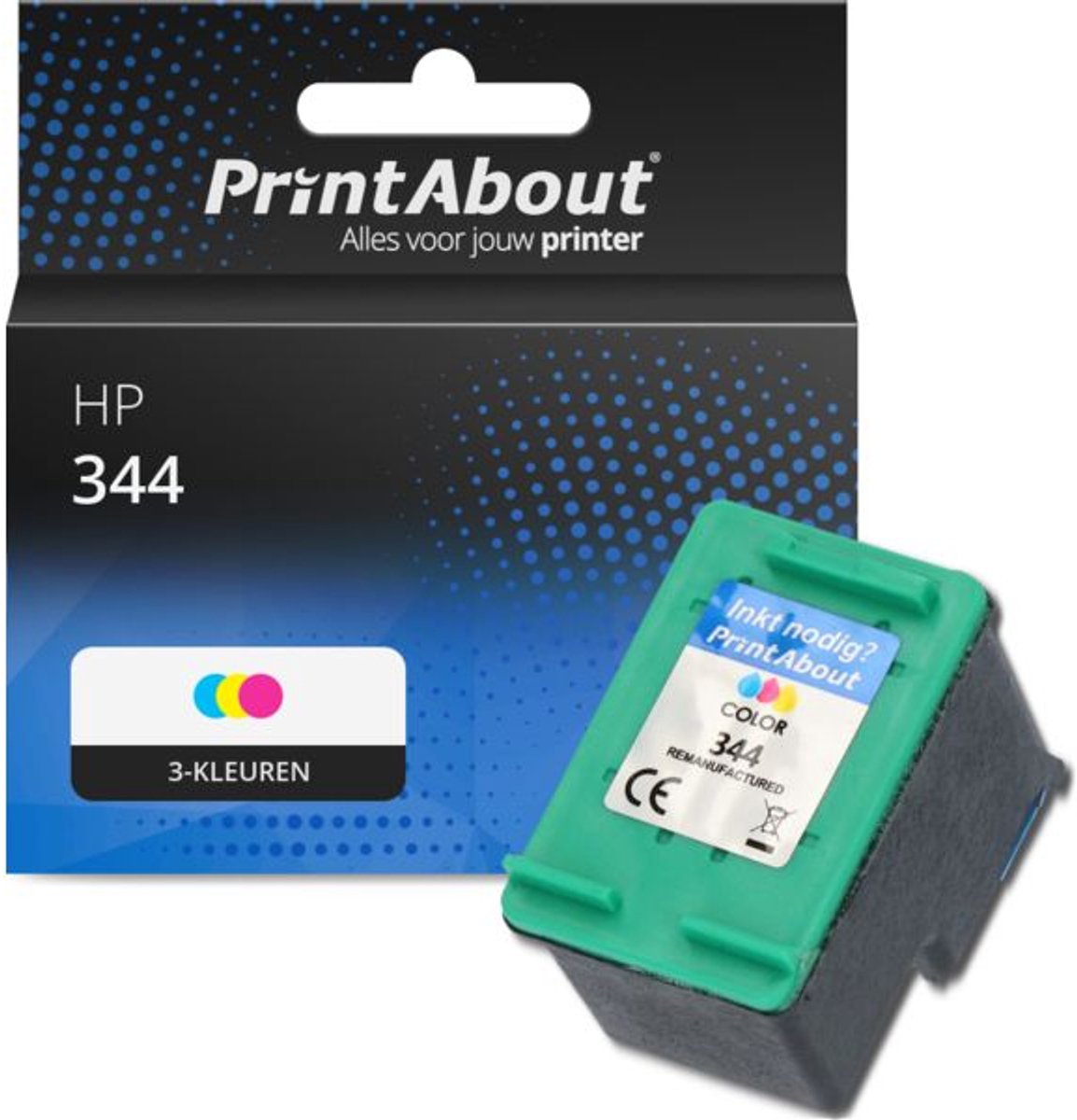 PrintAbout Huismerk HP 344 (C9363EE) Inktcartridge 3-kleuren