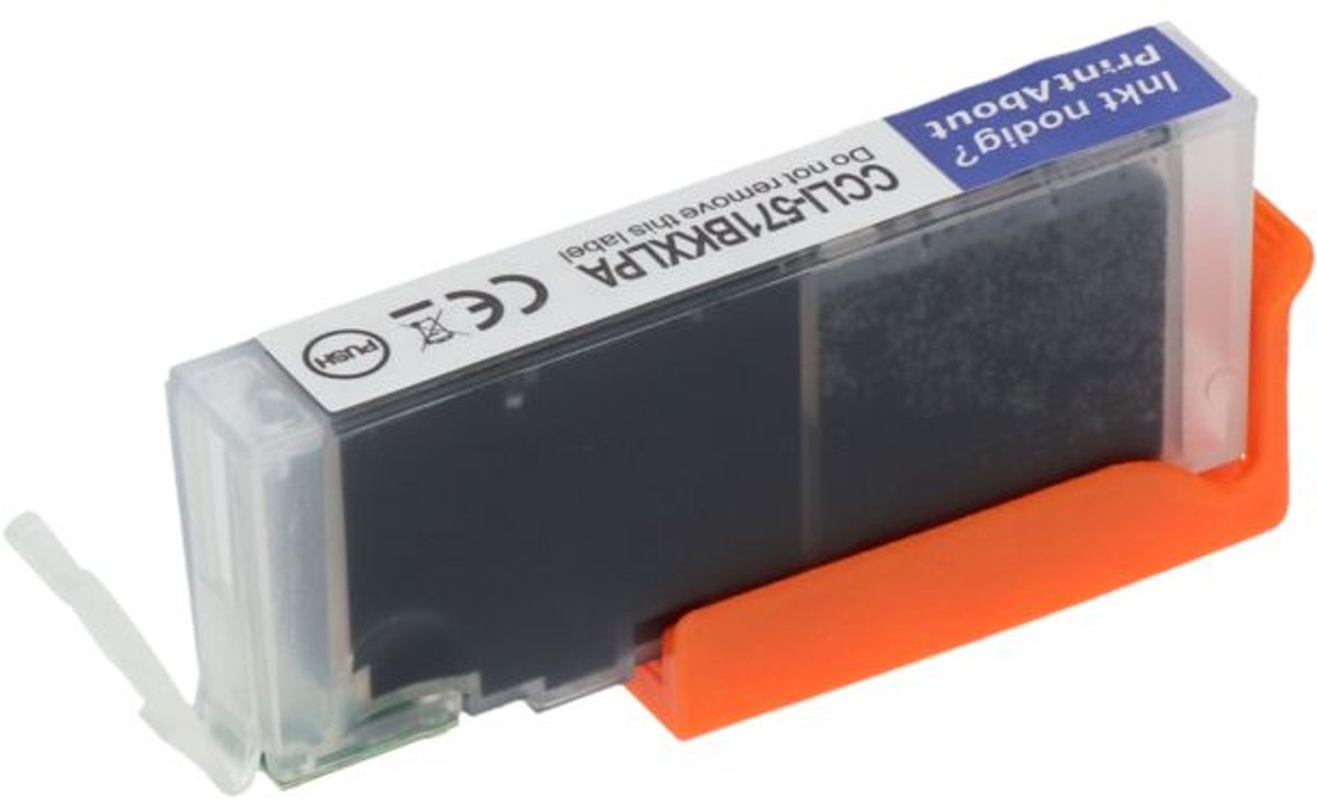 PrintAbout huismerk Inktcartridge CLI-571BK Zwart geschikt voor Canon