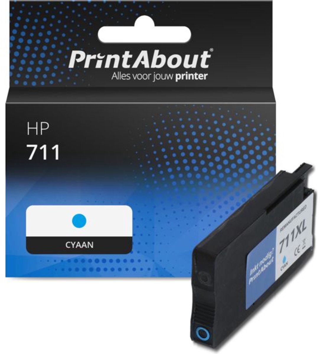 PrintAbout Huismerk HP 711 (CZ130A) Inktcartridge Cyaan