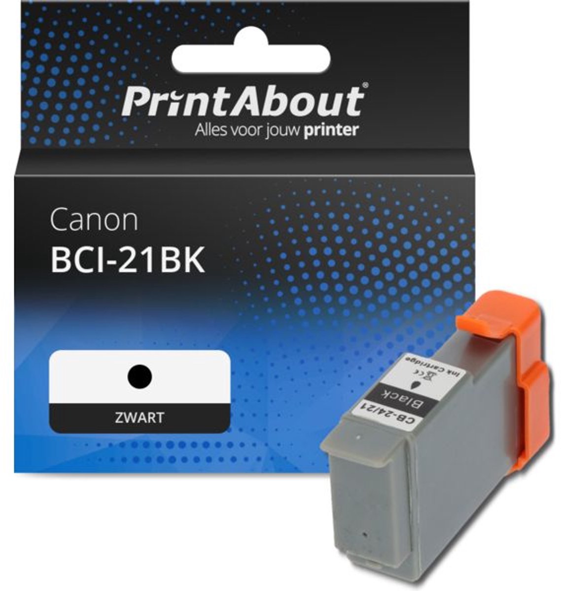 PrintAbout Huismerk Canon BCI-21BK Inktcartridge Zwart