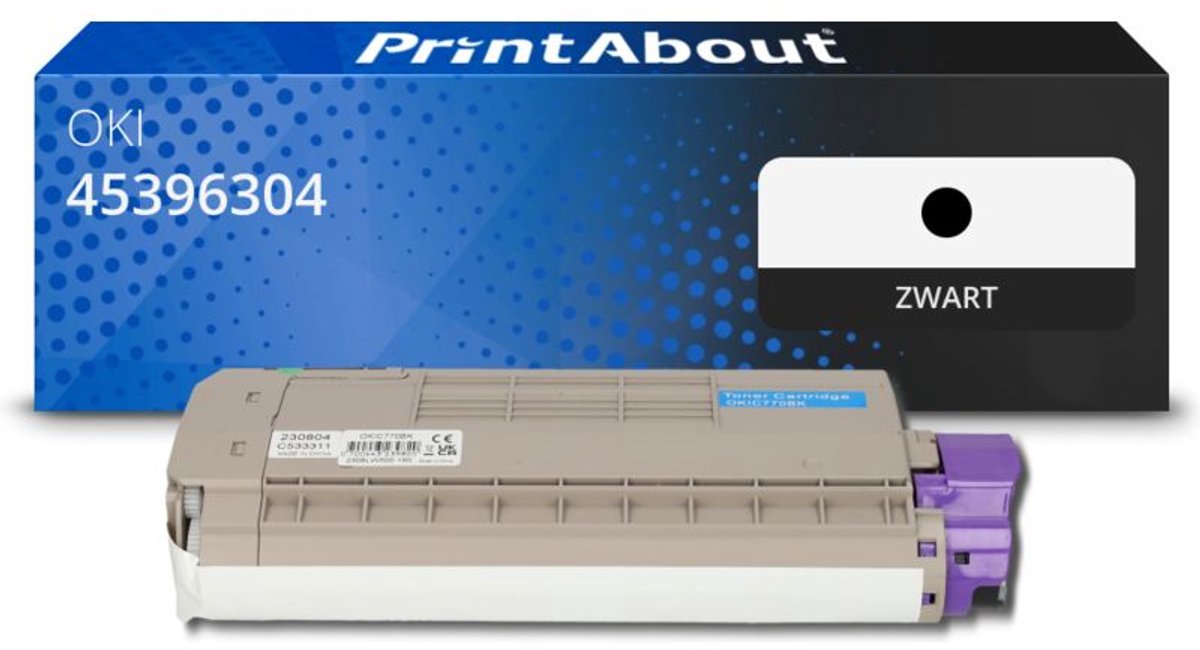 PrintAbout huismerk Toner 45396304 Zwart geschikt voor OKI