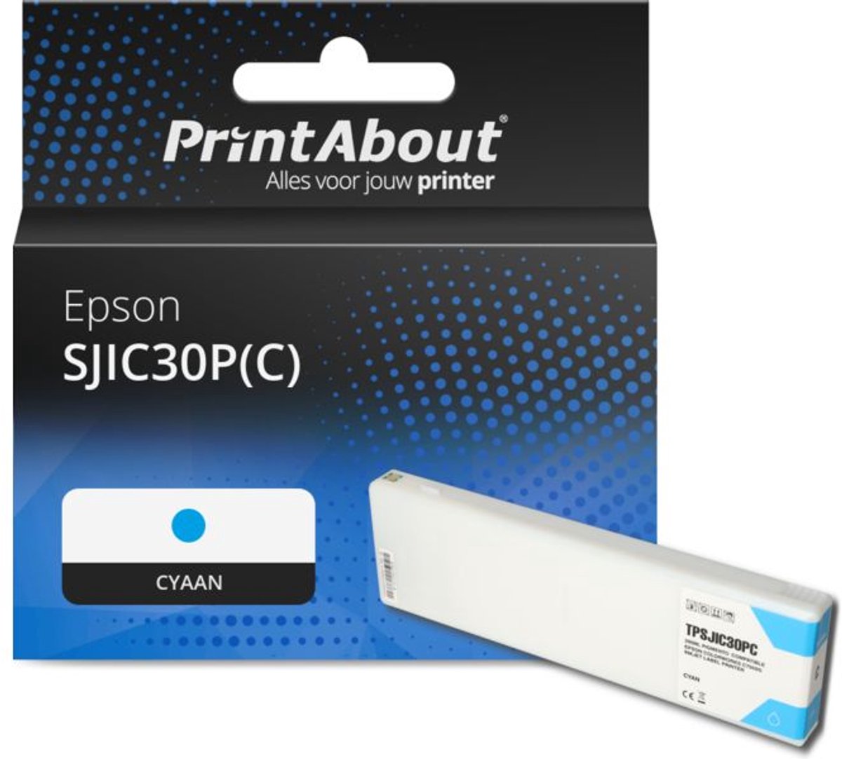 PrintAbout Huismerk Epson SJIC30P(C) Inktcartridge Cyaan