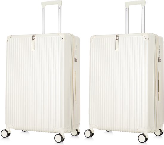 3-delige Bagageset, 20 Inch, 24 Inch, 28 Inch Uitbreidbare Lichtgewicht Kofferset met Harde Schaal, Spinnerwielen, TSA-slot en Laadvermogen van 150 Kg, ABS-hardbagageset (BLUE