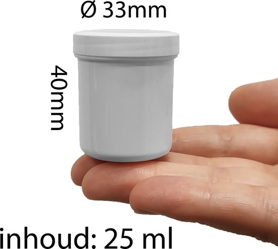 Foto: Plastic potjes met deksel 25 ml 10 stuks