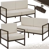 Bol.com tectake® - Tuin-loungeset Comosa - Voor 5 personen - Tuinset - 2 loungebanken en tuin fauteuil - Waterafstotende en ultr... aanbieding