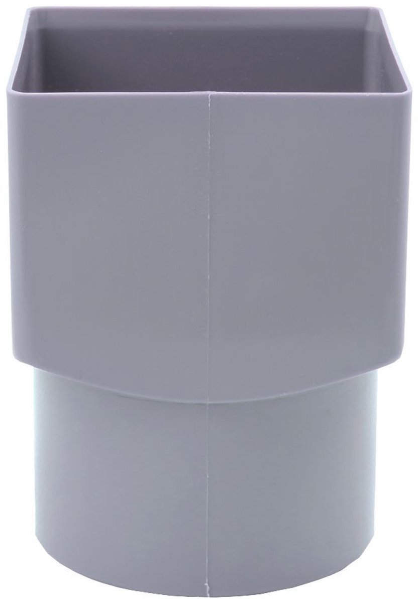 Dyka Verloopstuk vierkant op rond PVC grijs keurmerk BRL2012 80 x 80mm