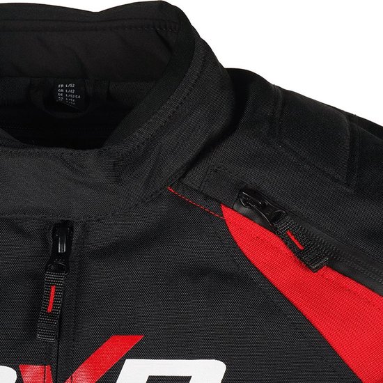 Veste moto SPARKER Homme 4 saisons Zwart/Rouge XL Homologuée CE par MOTOBLOUZ