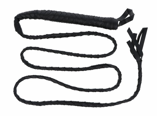 Foto: Henbrandt lange zweep 200 cm zwart avonturier cowboy verkleed accessoires carnaval