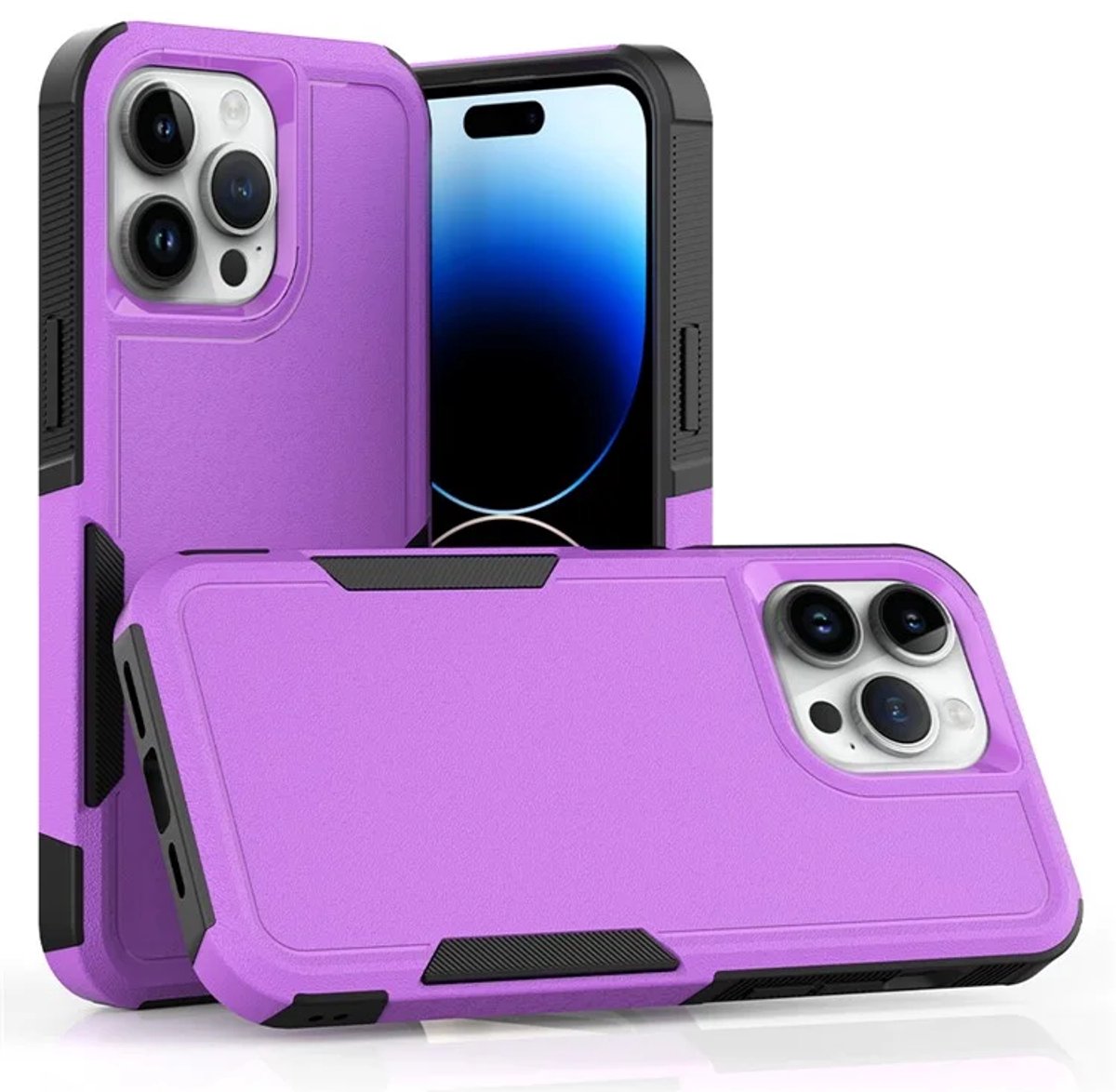 Cityhoesje – iPhone 15 Pro – Anti-drop – BackCover – Paars