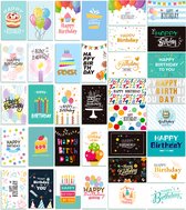 Feestio Verjaardagskaarten met Envelop - Verjaardagskaart - 36 Stuks Wenskaarten - Kinderen en Volwassenen - 10 x 15 cm