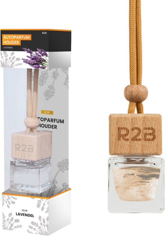 R2B Parfum Voiture Suspendu – Lavande – 8 ml – Désodorisant Voiture – Parfum d’Ambiance Maison/Bureau – Parfum Auto – Désodorisant Lavande