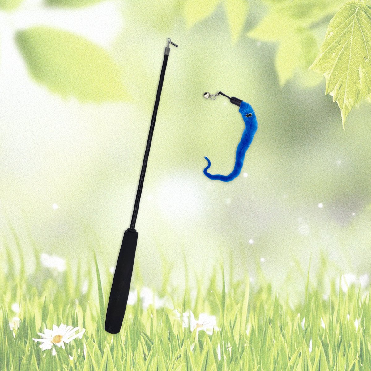 Katten speeltjes Katten Speelgoed Kattenspeeltjes Katten Hengel Worm Incl. Hengel - Blauw thumbnail 3