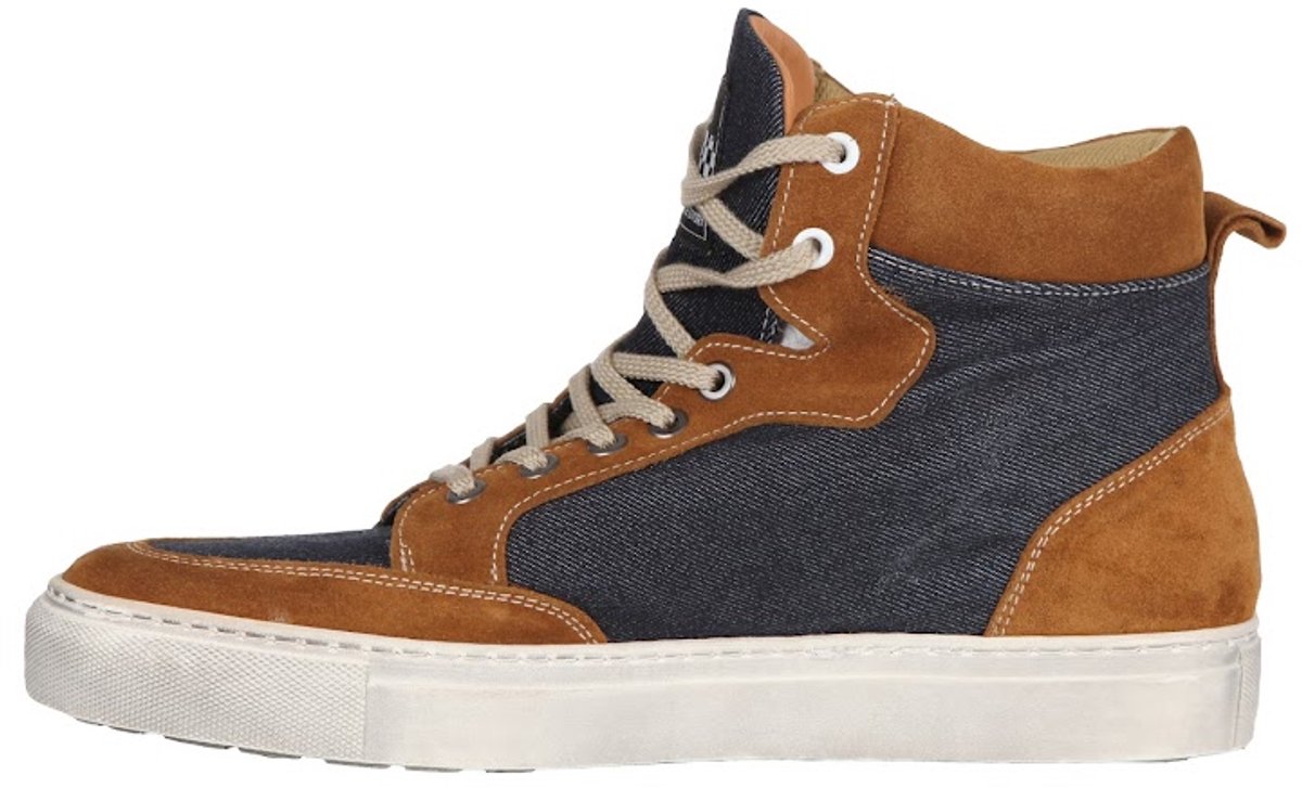 Helstons Maya Canvas Armalith Leer Goud Blauw Motorschoenen - Laars
