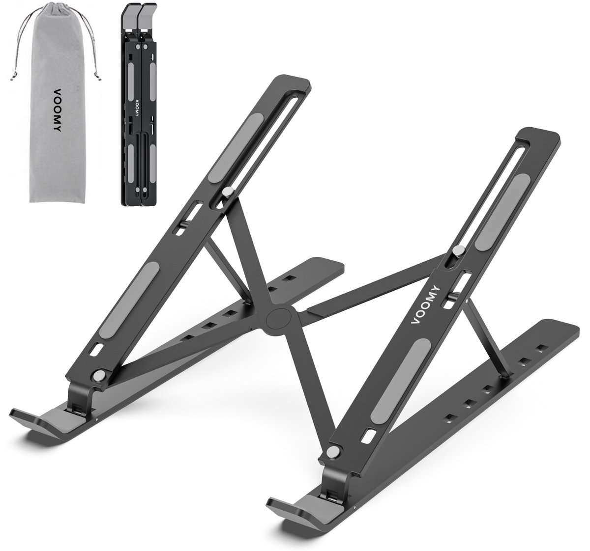 Voomy Office Laptop Standaard Verstelbaar Zwart