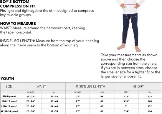 TCA SuperThermal Compression Base Layer Voetbal Running Leggings Collants pour garçons, Oranje, 10-12 ans