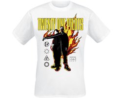 Twenty One Pilots On Fire Heren T-shirt - wit - XXL