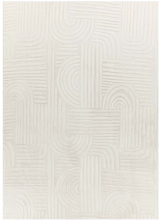 Tapis moelleux - Emily géométrique crème 60x110 cm