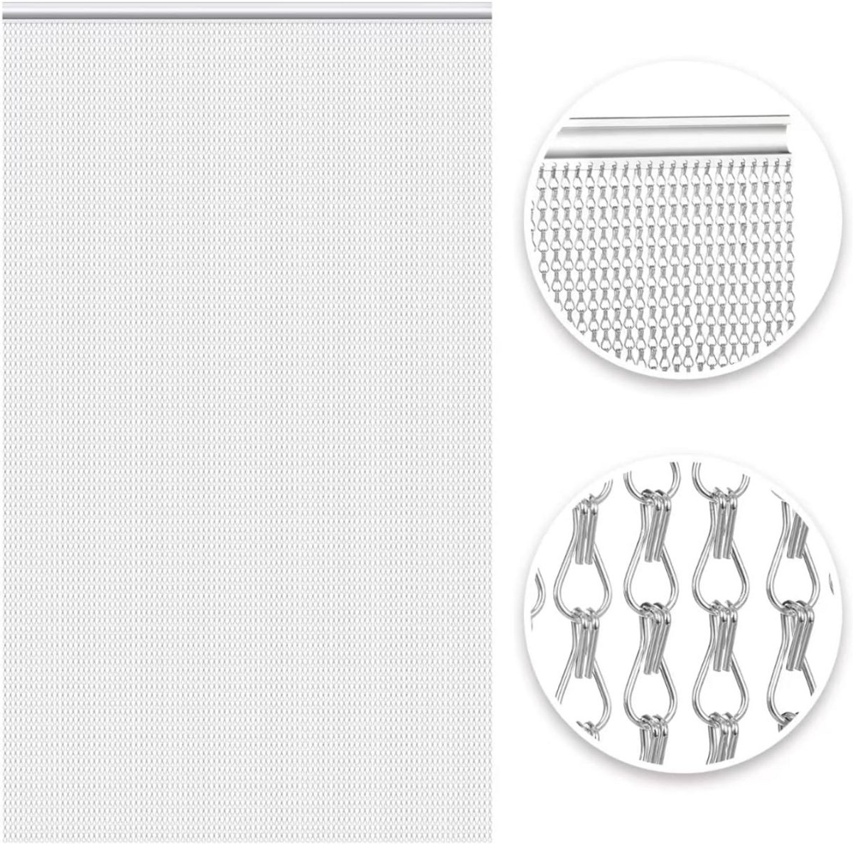 Goodivery® - Deurgordijn Vliegengordijn - Deurgordijn Kralen - Deurgordijn - Aluminium Deur - Insectenwering Ongediertebestrijding - 90cm x 210cm - Zilver