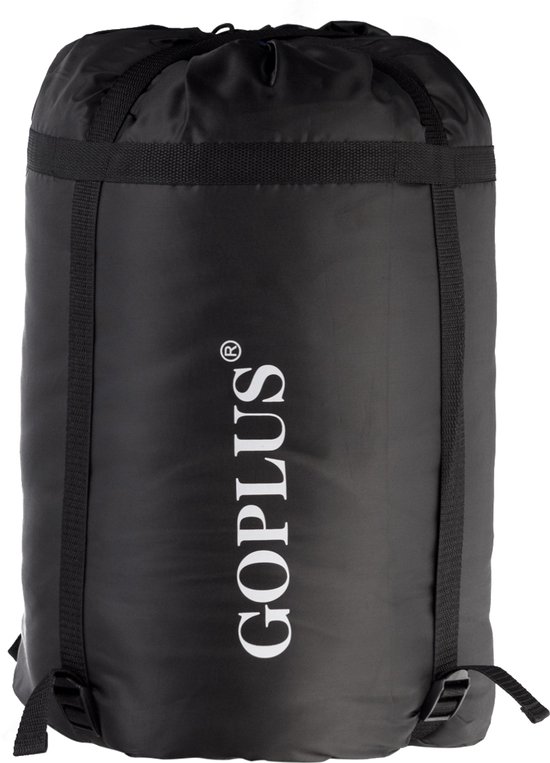 COSTWAY Dubbele slaapzak 2 persoons, 220 x 150cm, waterdichte lichtgewicht slaapzak met 2 kussens en draagtas voor kamperen, wandelen en reizen
