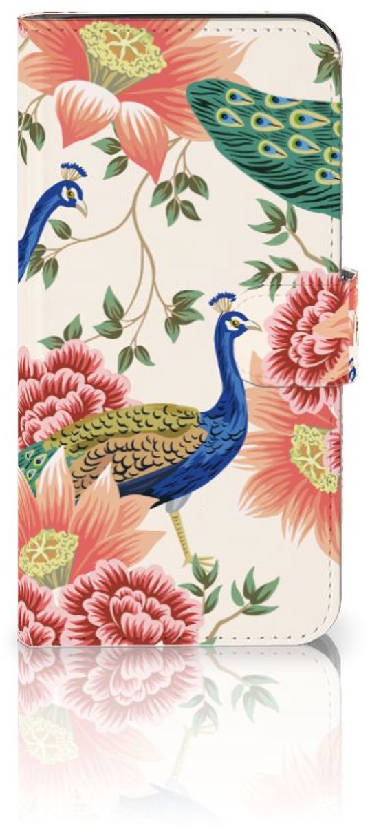 Telefoonhoesje met Pasjes voor Google Pixel 8A Pink Peacock