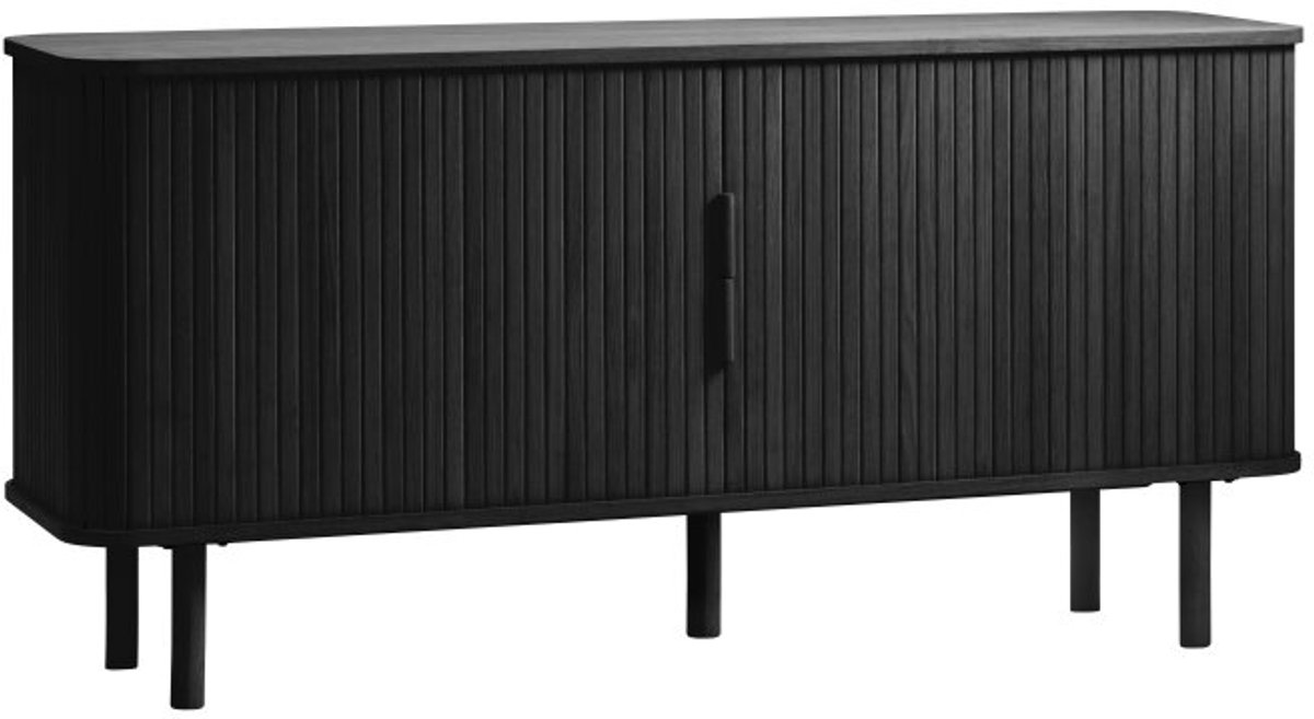 Meubelplaats Dressoir Cavo - eikenhout zwart - 160x45x76 cm - 2 deuren
