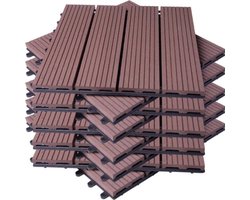 Patio Tuintegels met Kliksysteem - Set van 11 - Weerbestendig - Lichtbruin 30x30x1.8 cm