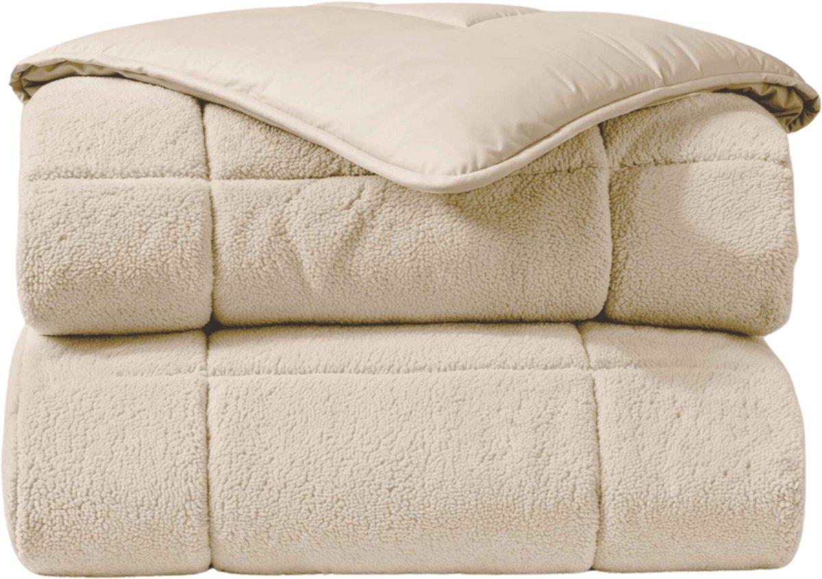 Zelesta Teddybed Creme 140x200 - Teddy Dekbedovertrek - 30 dagen proefslapen - Fluffy Dekbedovertrek - Wasbaar dekbed - Dekbed zonder overtrek