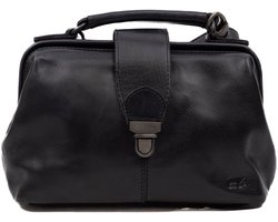 Bear Design Mini Dokterstas / Handtas / Crossbodytas Dames - Leer - Julia - Zwart - (hxbxd) ca. 17 x 26 x 10 cm