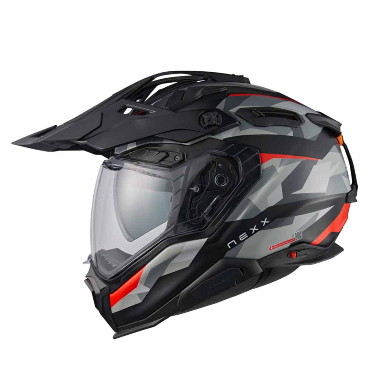 Nexx X.WED3 Trailmania Grijs Rood Mat Adventure Helm - Helm