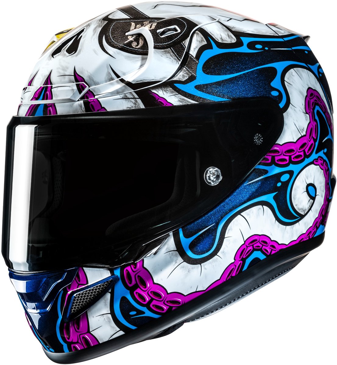 HJC RPHA 12 Kraken Wit Blauw Paars Geel Integraalhelm - Maat XL - Helm