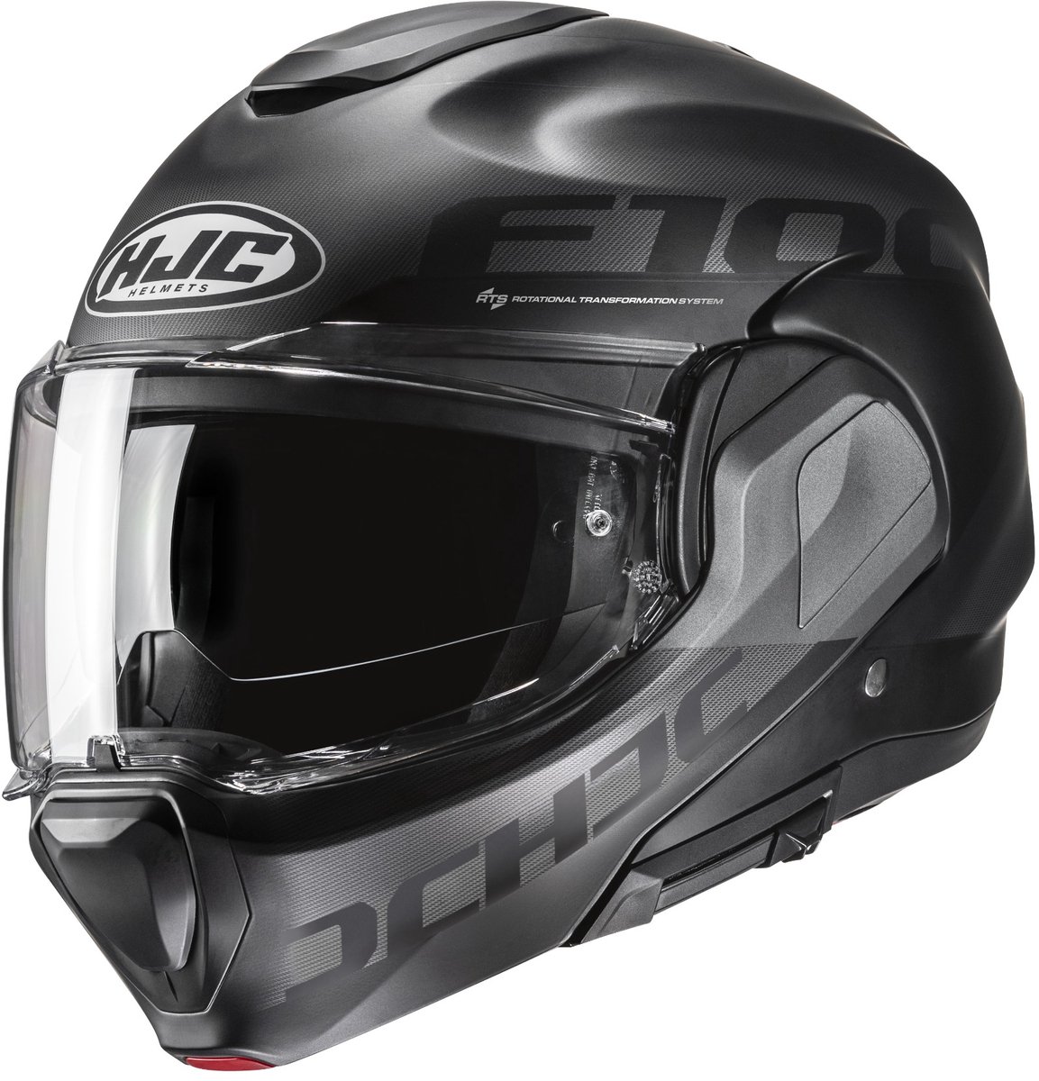 HJC F100 Hetal Zwart Grijs Systeemhelm - Maat XS - Helm