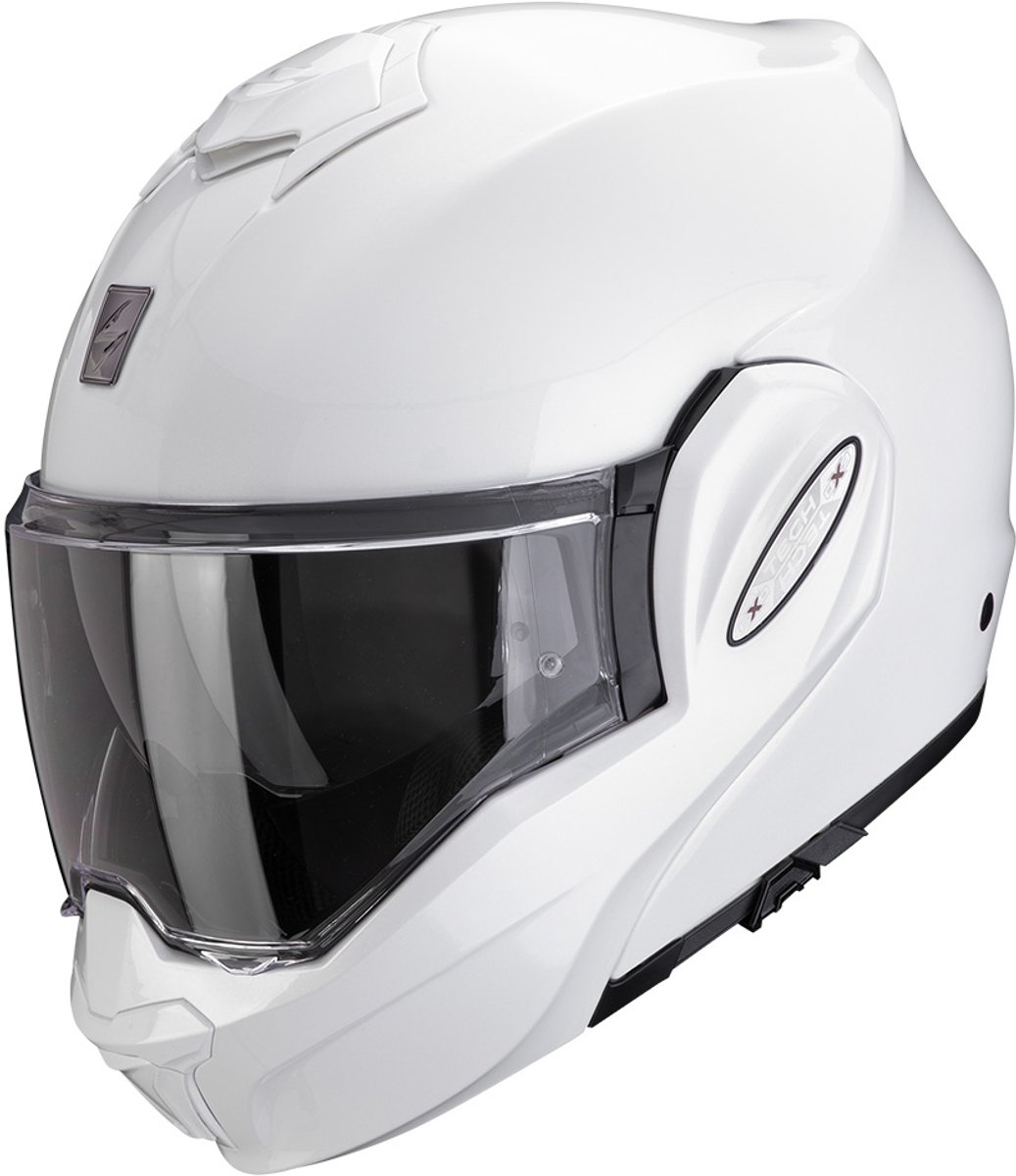 Scorpion Exo-Tech Evo Pro Solid Pearl Wit Systeemhelm - Helm