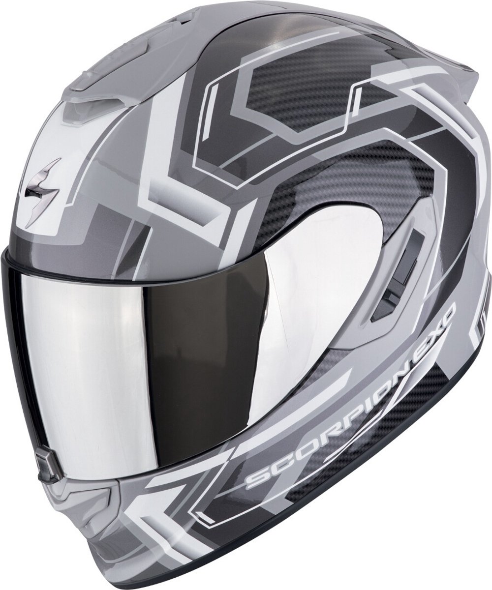 Scorpion EXO-1400 Evo II Air Linart Grijs Wit Integraalhelm - Maat XL - Helm