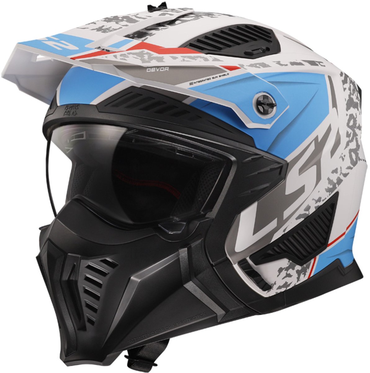 LS2 OF606 Drifter Devor Matt Wit Blauw 06 Multi Helm - Helm