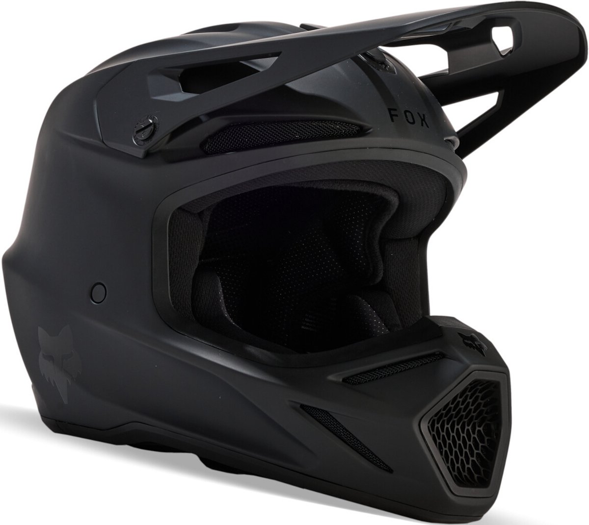 FOX V3 Solid Mat Zwart Kinder Crosshelm - Helm