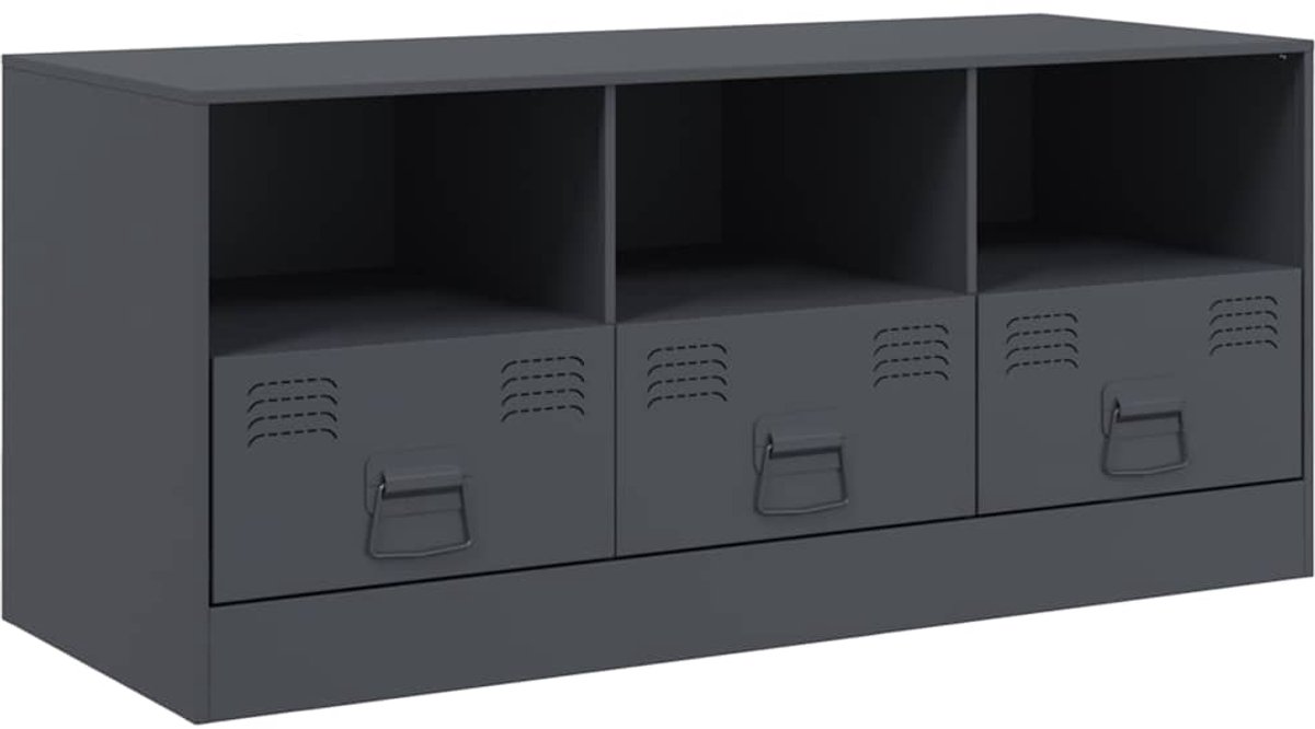 vidaXL - Tv-meubel - 99x39x44 - cm - staal - antracietkleurig