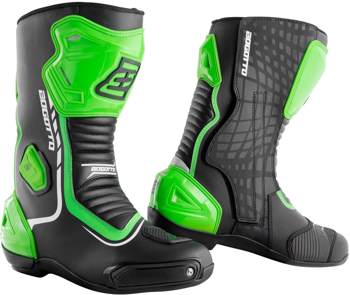 Bogotto Race-X Motorlaarzen Zwart Groen - Laars