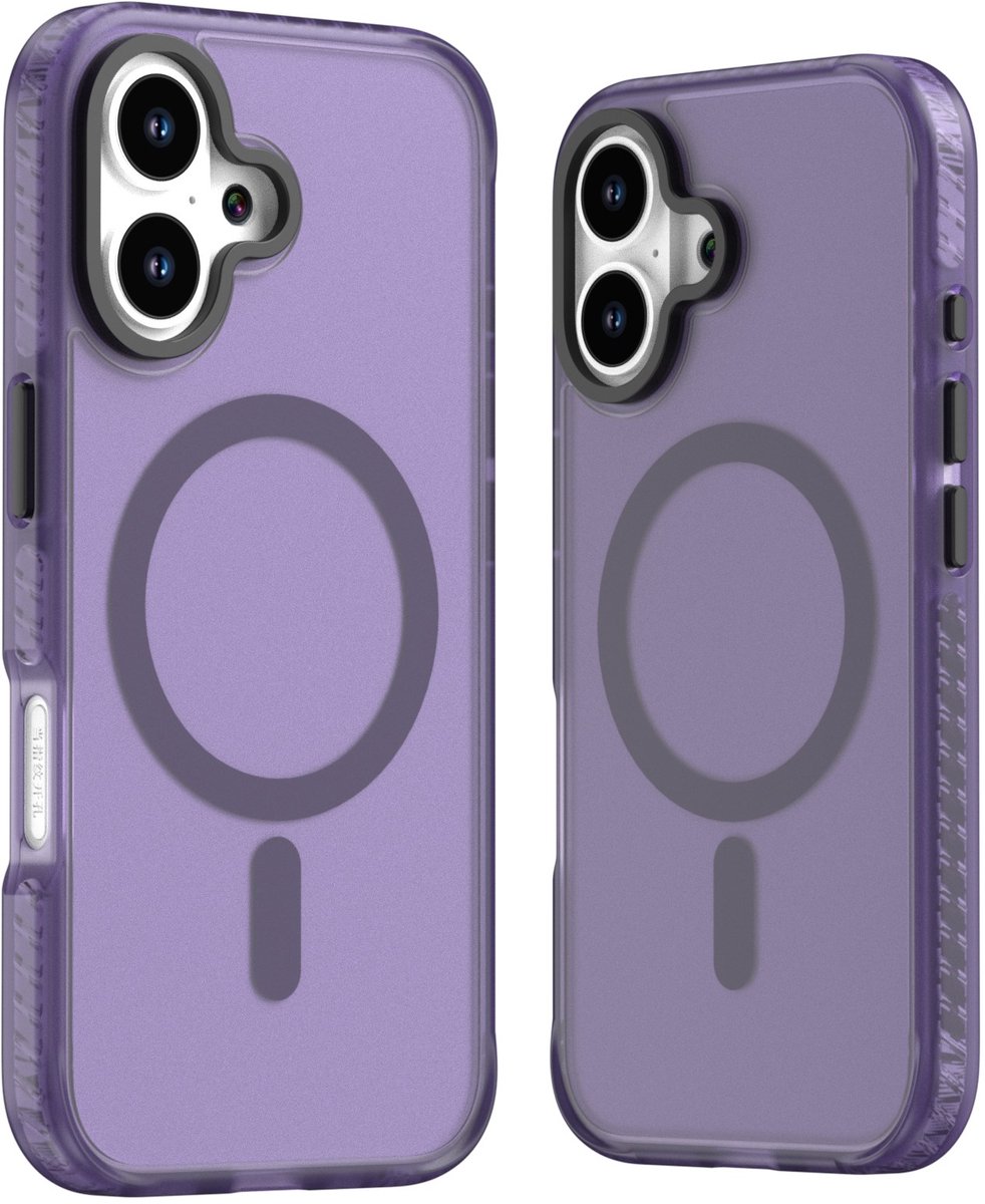 Mobile5 - iPhone 16 Pro Magsafe-Compatible Backcover - Paars met Lens Design