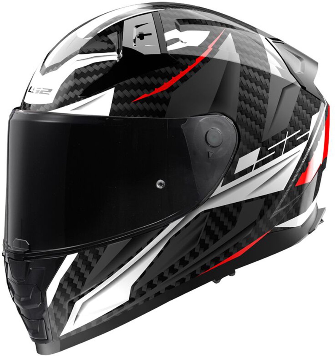 LS2 FF811 Vector II Carbon Savage Wit Rood Grijs Integraalhelm - Helm