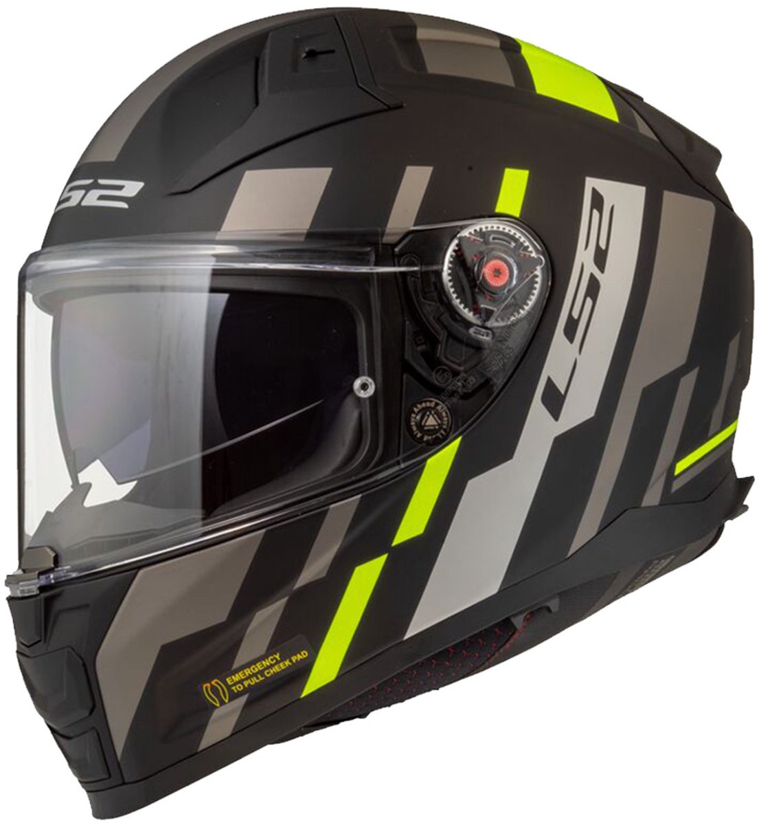 LS2 FF811 Vector II Tron M.Zwart H-V Geel-06 Integraalhelm - Helm