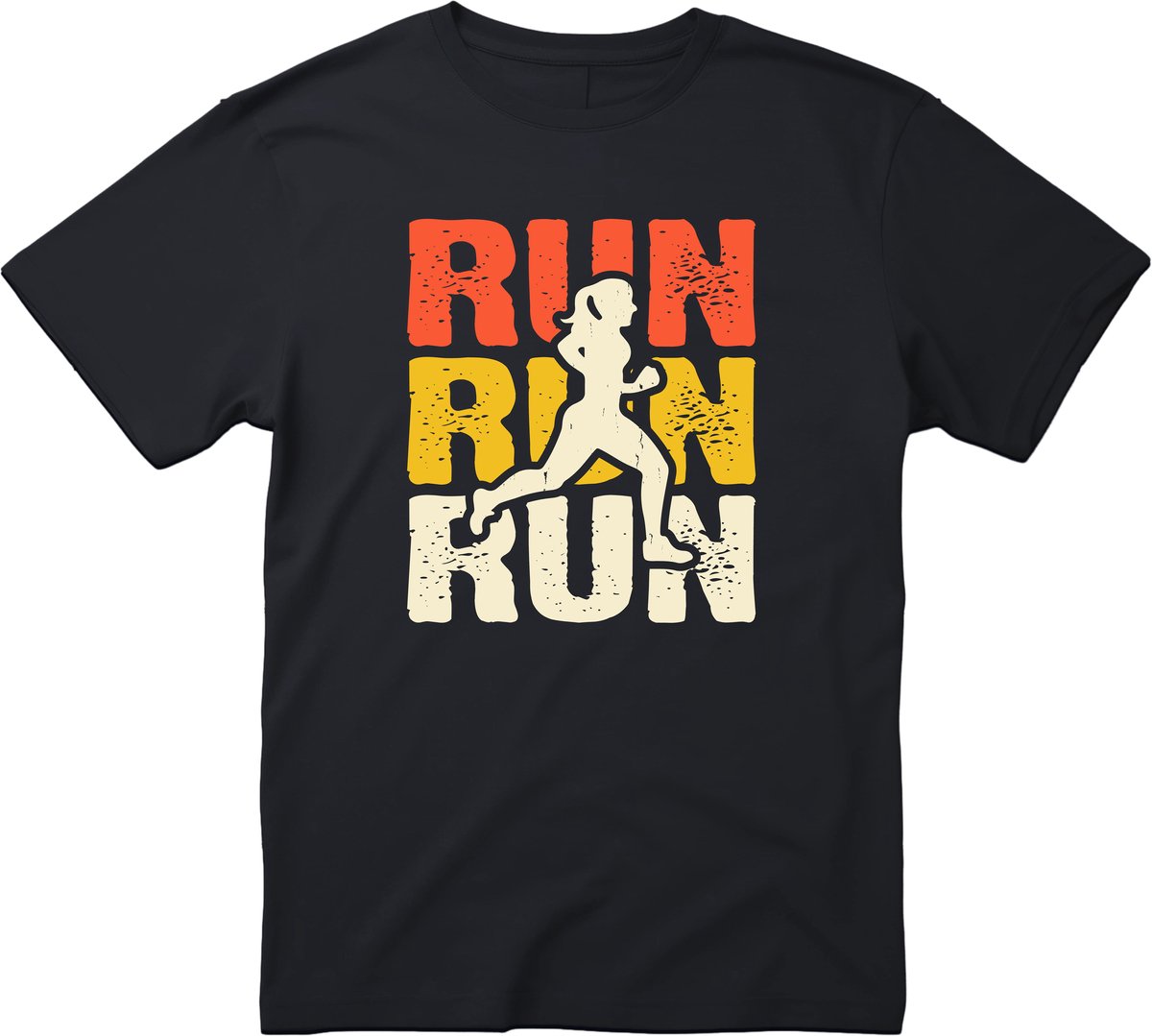 RUN RUN RUN T-shirt - Hardlopen - Rennen - RunningLife - Hardloop T-shirt - Heren - Dames - Unisex - Running Team Shirt - Workout Shirt - Marathon T-shirt - Running Gear - Maat XXL