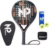 Padelracket NOPEAK ARMY - Art collection - Inclusief padel tas, padel ballen en extra overgrip - 100% Carbon Padelracket