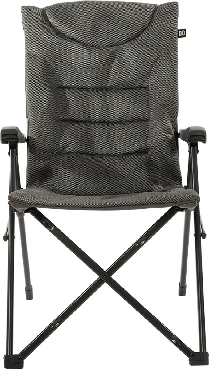 Travellife Barletta Cross Campingstoel Antraciet - Ventilerende en weerbestendige Airmesh bekleding - 120 kg draagvermogen - Inclusief draagtas