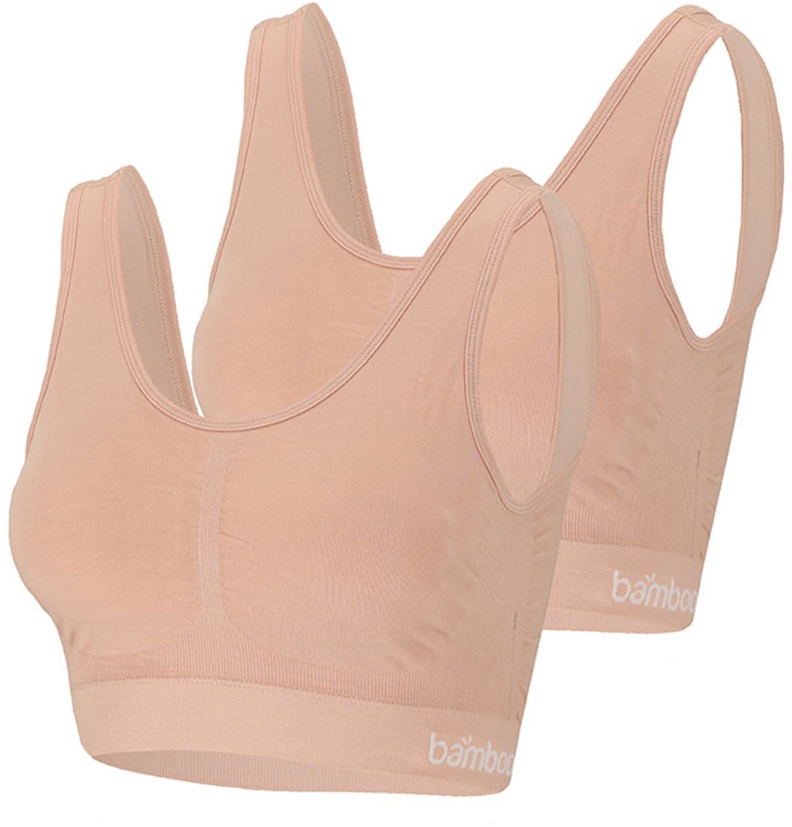 Apollo dames Seamless bra bamboe - voorgevormde cups - 2-pack - nude