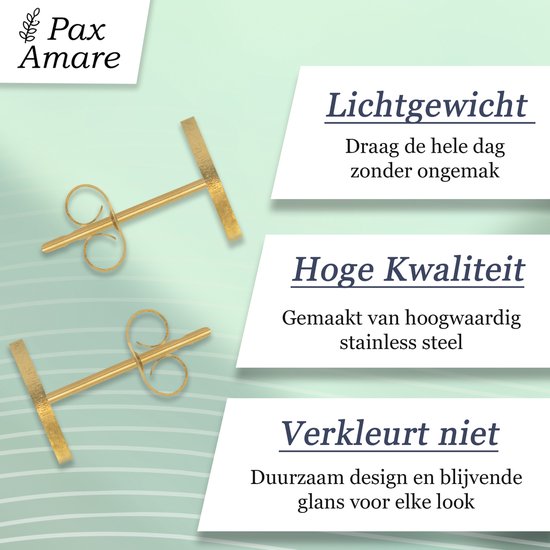 Boucles d'oreilles initiales avec lettre I couleur or - Cadeau Bijoux Prénom - Acier Inoxydable - Pax Amare