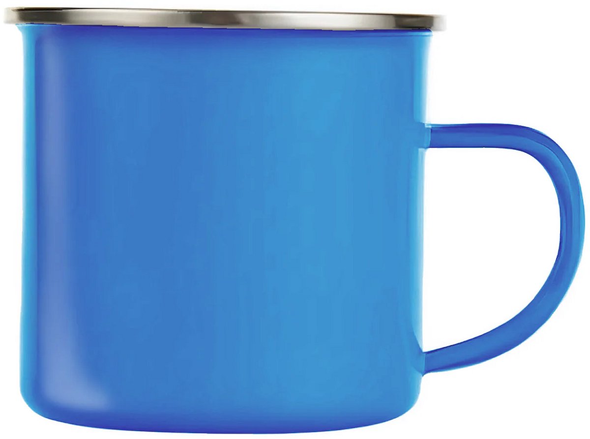 Nevolis® 360ml Emaille Mok Blauw – Lichtgewicht Retro Beker – Ideaal voor Koffie, Thee & Camping