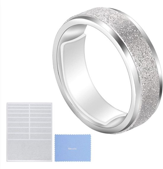 Ajusteur de bagues Nevolis®, tailleur de bagues invisible avec chiffon propre - Ajusteur de taille de bague pour fixation de bague large - Total de 38 pièces